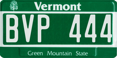 VT license plate BVP444