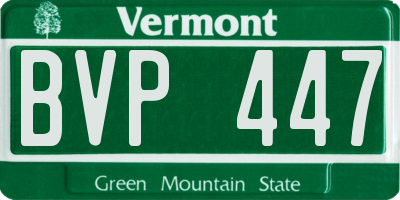 VT license plate BVP447