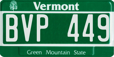 VT license plate BVP449