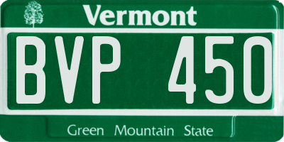 VT license plate BVP450