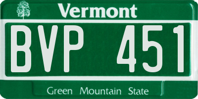 VT license plate BVP451