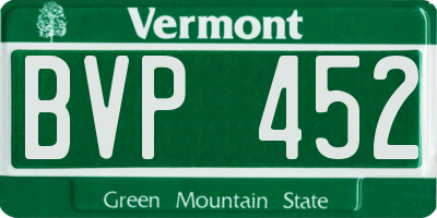VT license plate BVP452