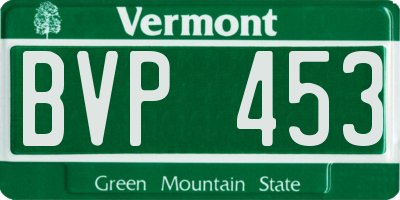 VT license plate BVP453
