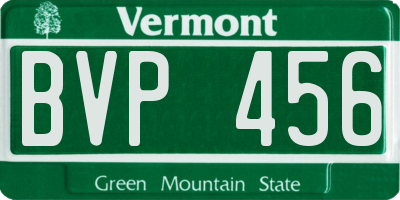 VT license plate BVP456