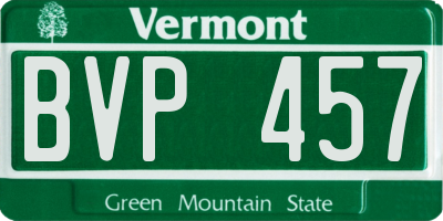 VT license plate BVP457