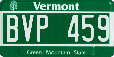 VT license plate BVP459