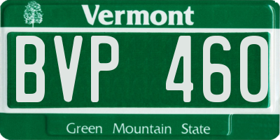 VT license plate BVP460