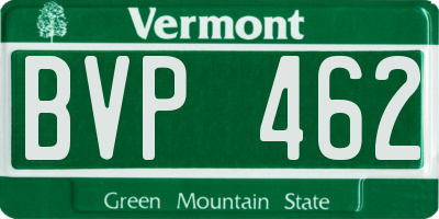 VT license plate BVP462