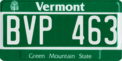 VT license plate BVP463