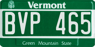VT license plate BVP465