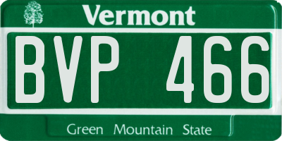 VT license plate BVP466