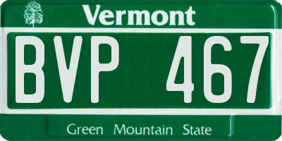 VT license plate BVP467