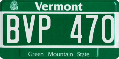 VT license plate BVP470