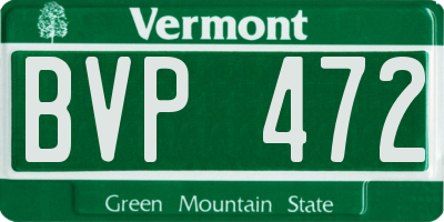 VT license plate BVP472