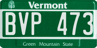 VT license plate BVP473