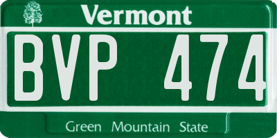VT license plate BVP474
