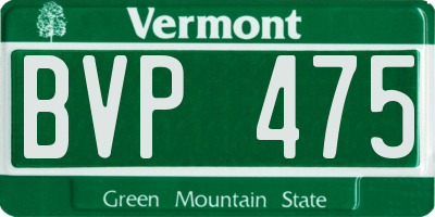 VT license plate BVP475