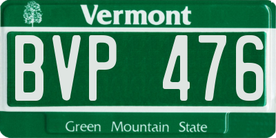 VT license plate BVP476