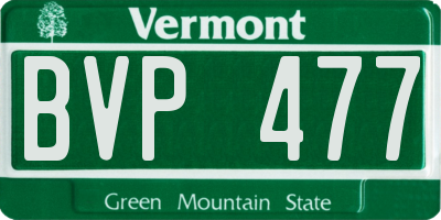 VT license plate BVP477