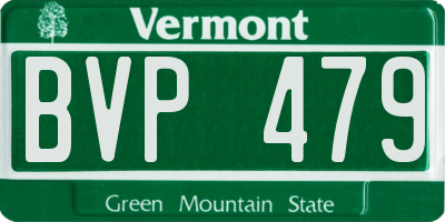VT license plate BVP479