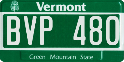 VT license plate BVP480