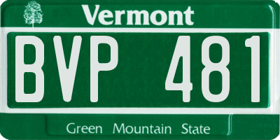 VT license plate BVP481