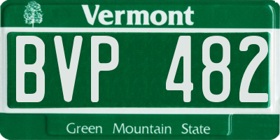 VT license plate BVP482