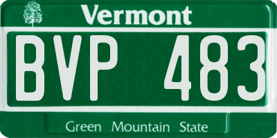 VT license plate BVP483