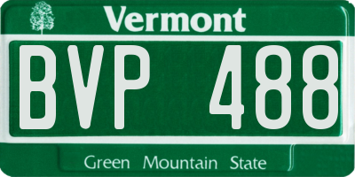 VT license plate BVP488