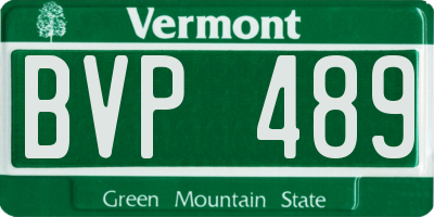 VT license plate BVP489