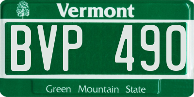 VT license plate BVP490