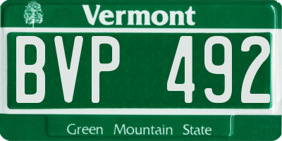 VT license plate BVP492