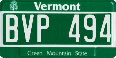 VT license plate BVP494