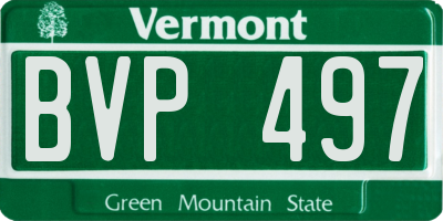 VT license plate BVP497