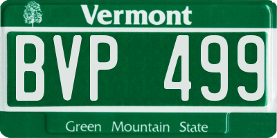 VT license plate BVP499