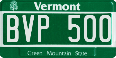 VT license plate BVP500
