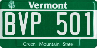 VT license plate BVP501