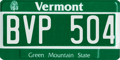 VT license plate BVP504