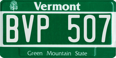 VT license plate BVP507