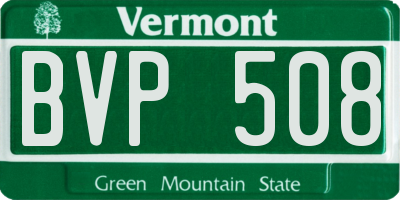 VT license plate BVP508