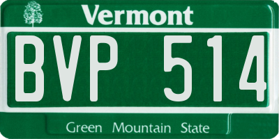VT license plate BVP514