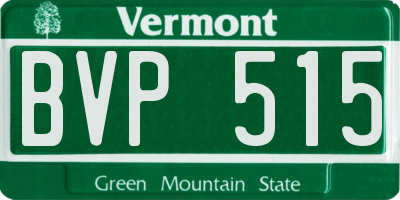 VT license plate BVP515