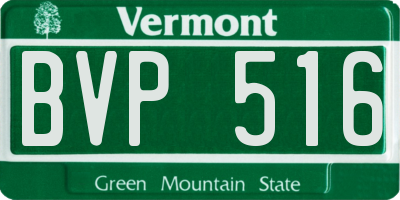 VT license plate BVP516