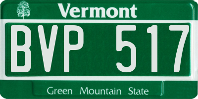 VT license plate BVP517