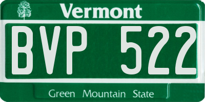 VT license plate BVP522