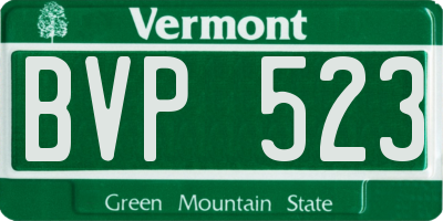 VT license plate BVP523