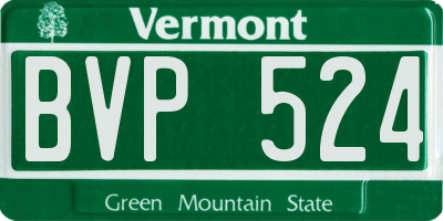VT license plate BVP524