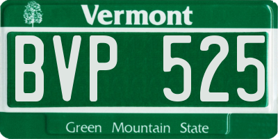 VT license plate BVP525