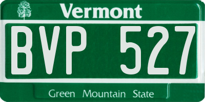 VT license plate BVP527