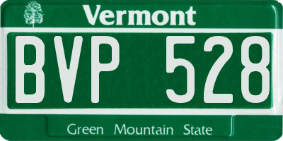 VT license plate BVP528